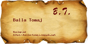 Balla Tomaj névjegykártya